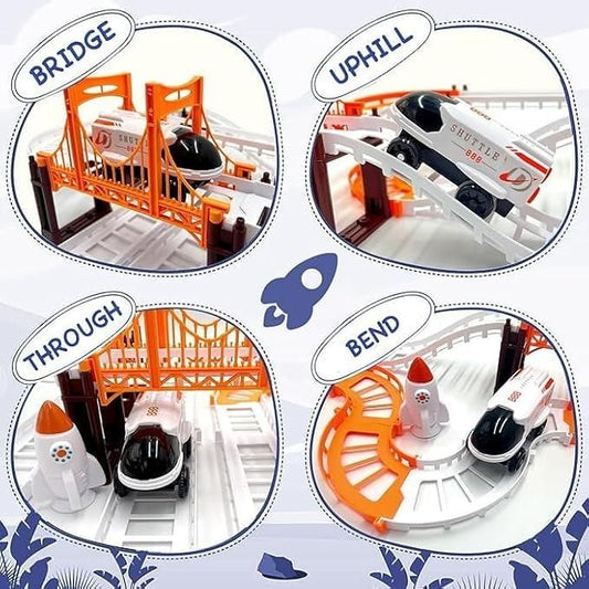 Astronaut Spaceship Track Set - Outer Space Toy Set for Kids - Trivora