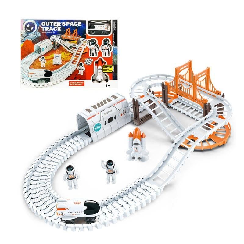 Astronaut Spaceship Track Set - Outer Space Toy Set for Kids - Trivora